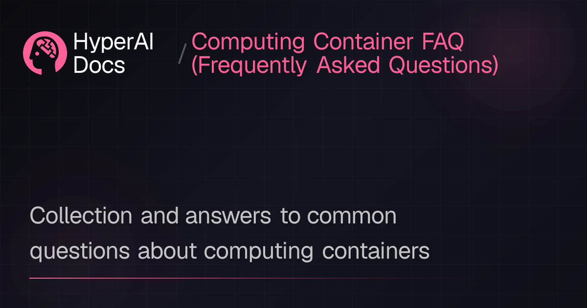 Computing Container FAQ (Frequently Asked Questions)